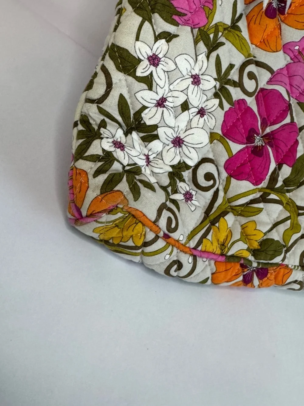 Vera Bradley Tea Garden Crossbody Hipster Purse Pink Orange Gray Floral